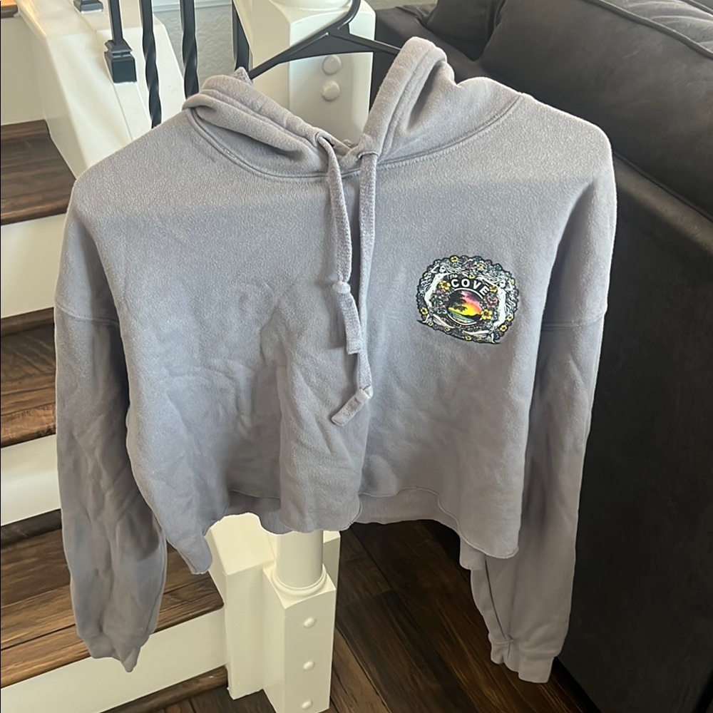Slidertown Santa Cruz “The Cove” Gray Cropped Hoodie